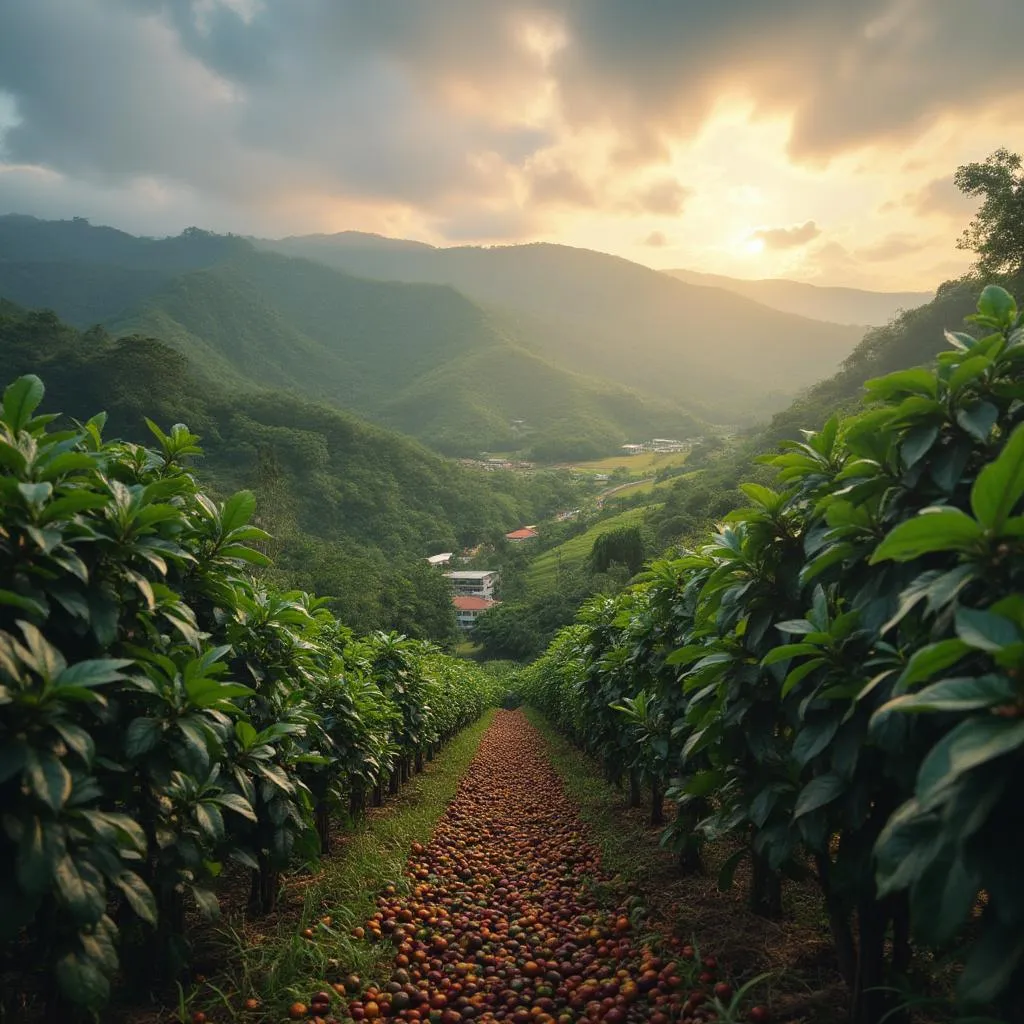 Plantación de café premium